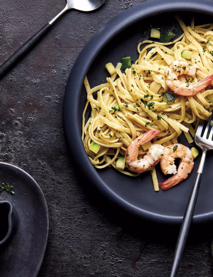 Linguine with Zucchini and SHRIMPS