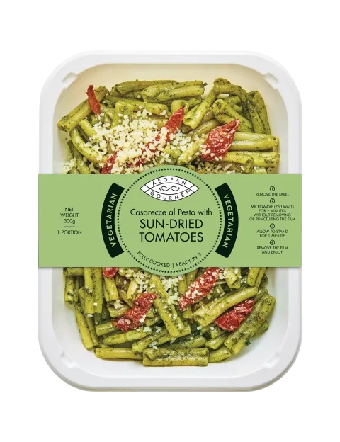 Casarecce al Pesto with Sun-dried Tomatoes
