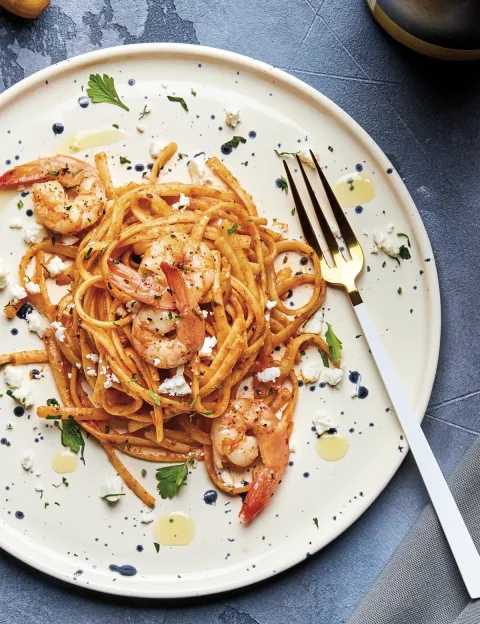 Linguine Feta with SHRIMPS