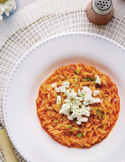 Orzo BOLOGNESE with feta