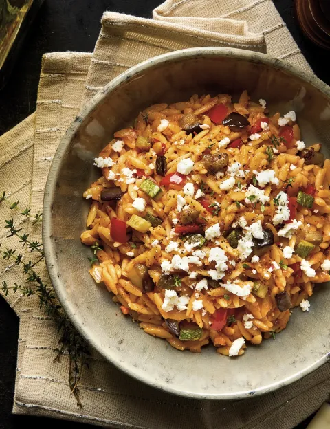 Orzo with VEGETABLES & FETA
